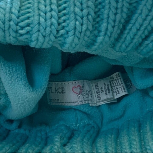 Children’s Place - Pom Pom Hat Light Blue, Gray, & White #Perf - Picture 4 of 7